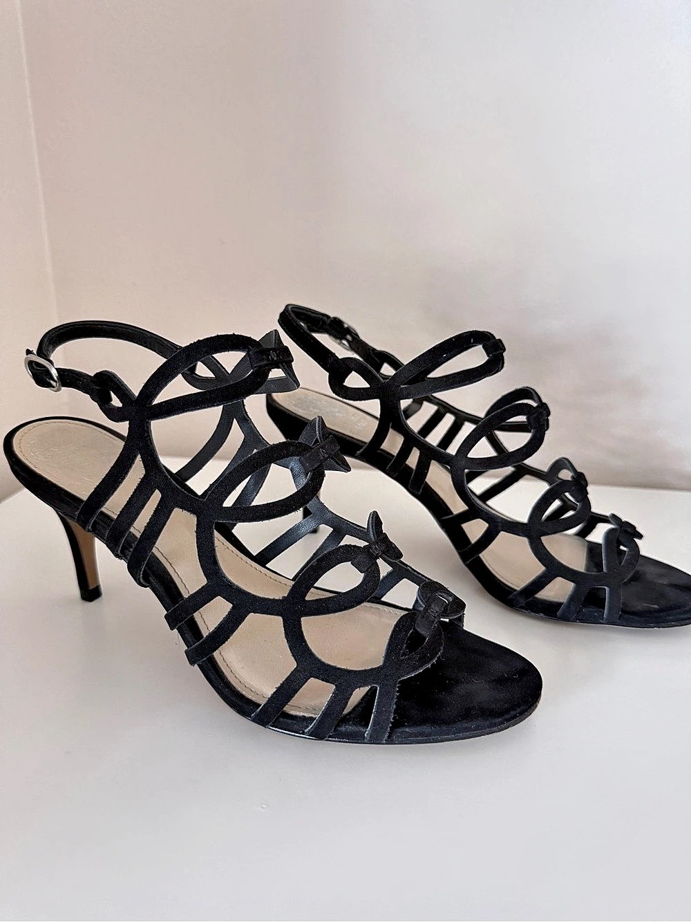 Vince Camuto VC-PETINA Black Nubuck Heels US 8 NWT